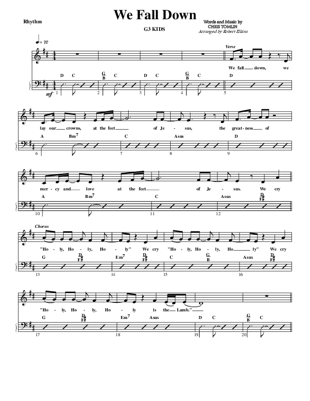 We Fall Down Rhythm Chart (G3 Kids)