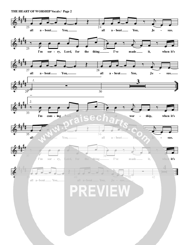 The Heart Of Worship Lead Sheet (G3 Kids)