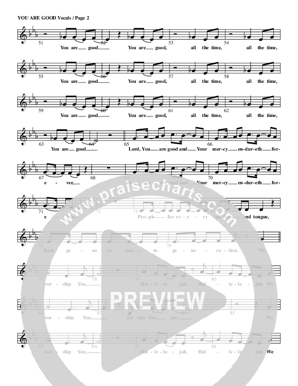 You Are Good Lead Sheet (G3 Kids)