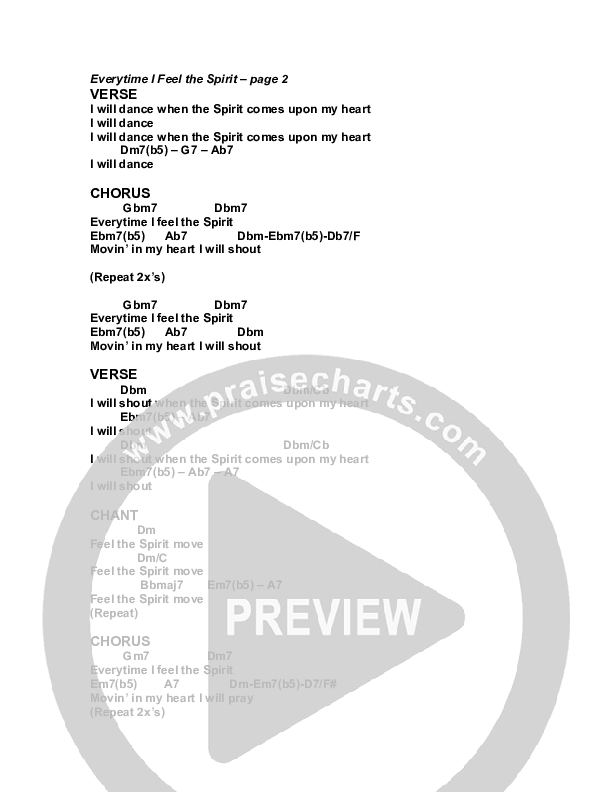 Everytime I Feel The Spirit Chords & Lyrics (G3 Kids)