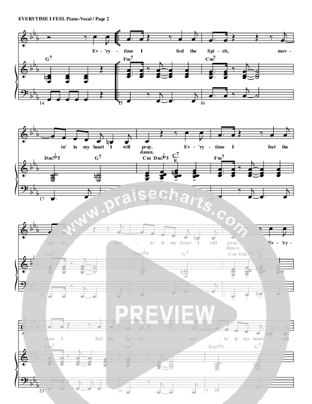 Everytime I Feel The Spirit Piano/Vocal (G3 Kids)