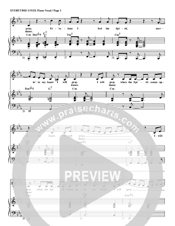 Everytime I Feel The Spirit Piano/Vocal (G3 Kids)