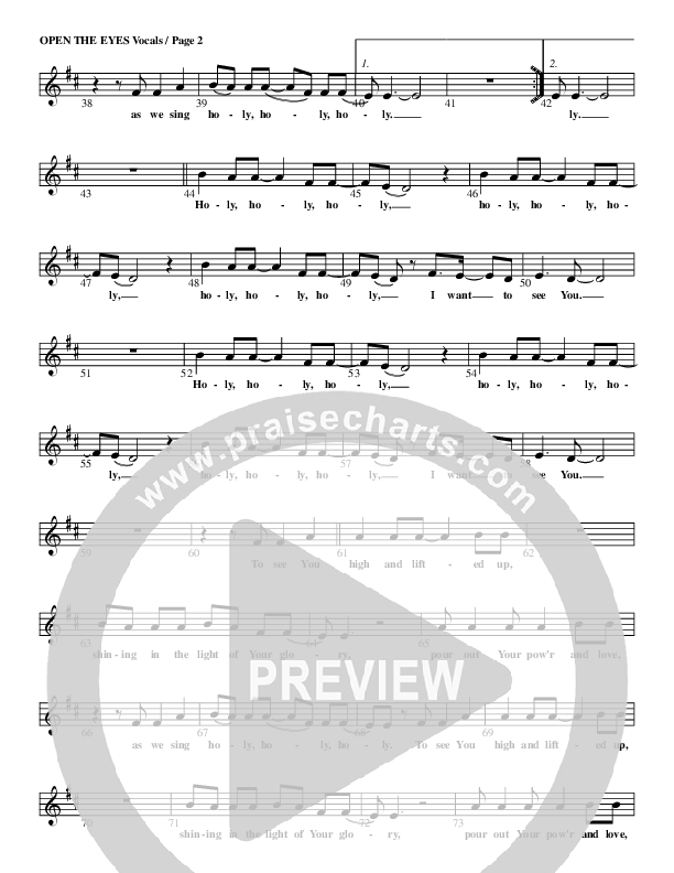 Open The Eyes Of My Heart Lead Sheet (G3 Kids)