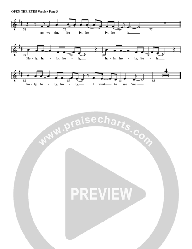 Open The Eyes Of My Heart Lead Sheet (G3 Kids)