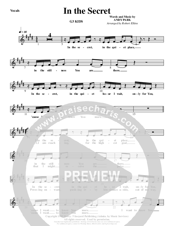 In The Secret Lead Sheet (G3 Kids)