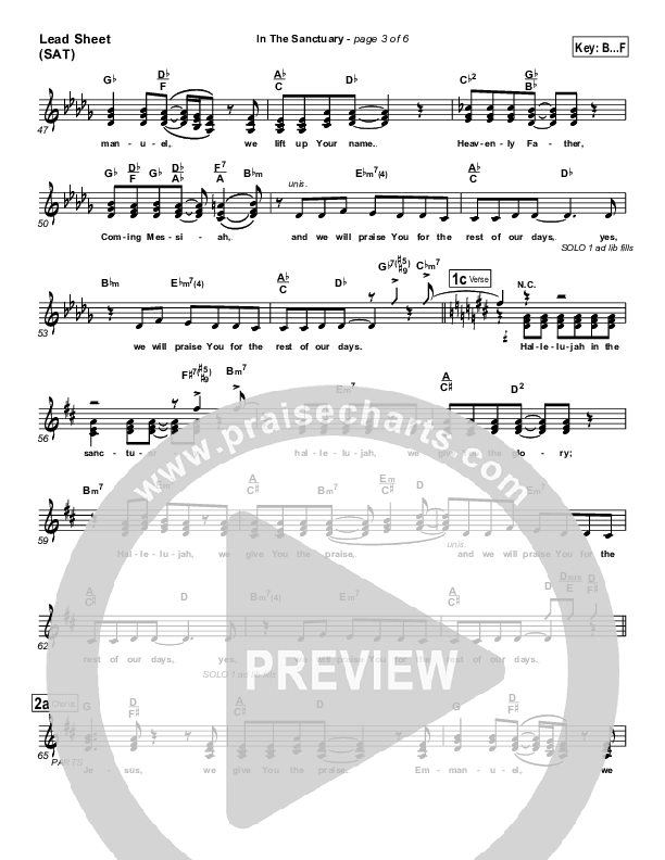 In The Sanctuary Lead Sheet (SAT) (Travis Cottrell)