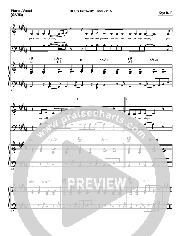 In The Sanctuary Piano/Vocal (SATB) (Travis Cottrell)