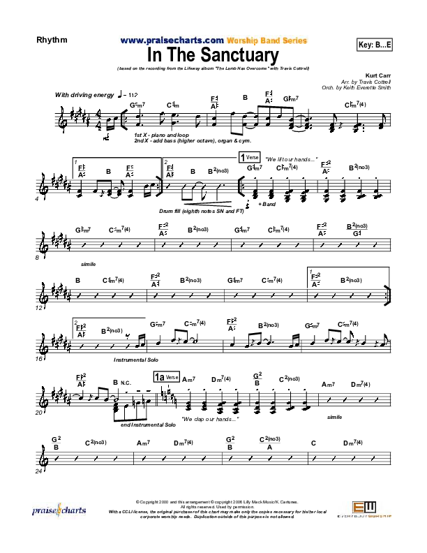 In The Sanctuary Rhythm Chart (Travis Cottrell)