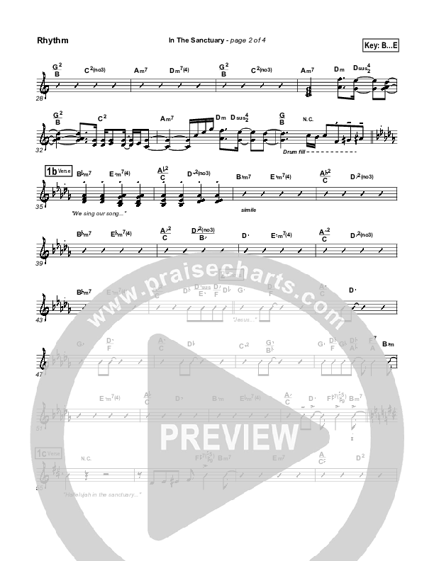 In The Sanctuary Rhythm Chart (Travis Cottrell)