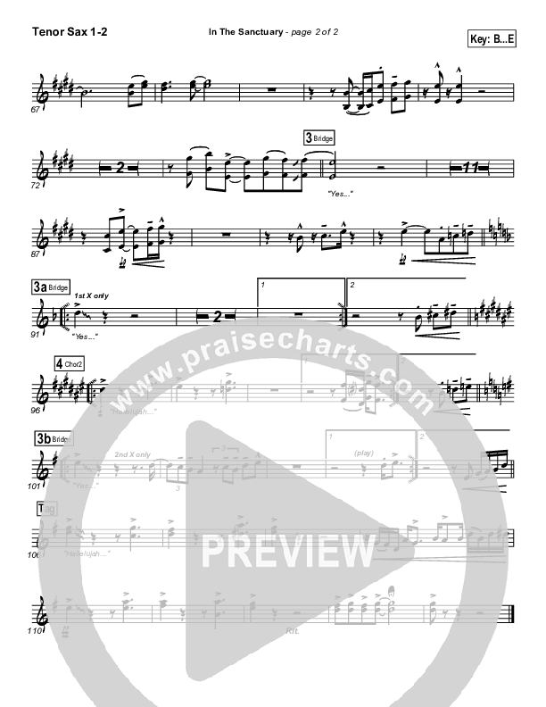 In The Sanctuary Tenor Sax 1/2 (Travis Cottrell)