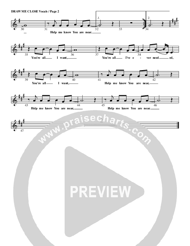 Draw Me Close Lead Sheet (G3 Kids)