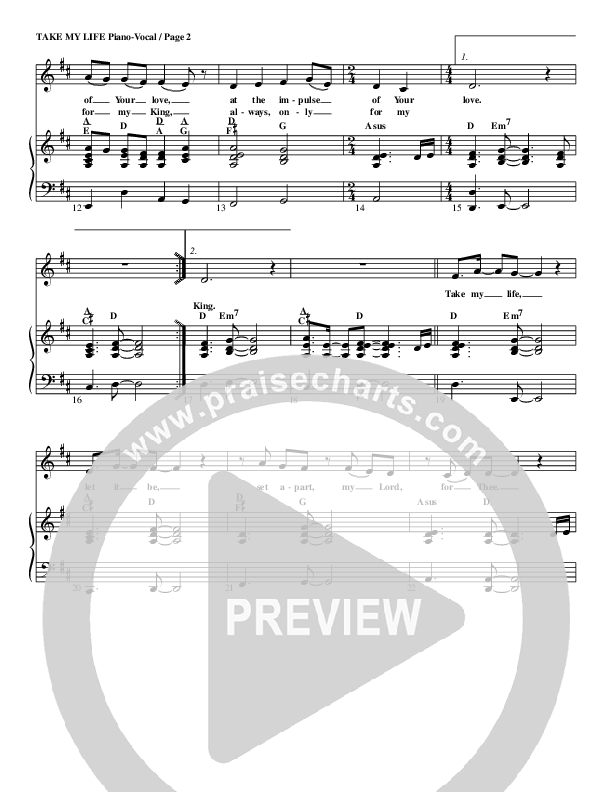 Take My Life Piano/Vocal (G3 Kids)