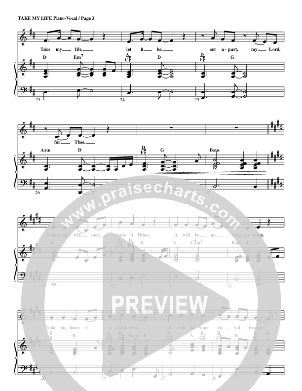 Take My Life Piano/Vocal (G3 Kids)