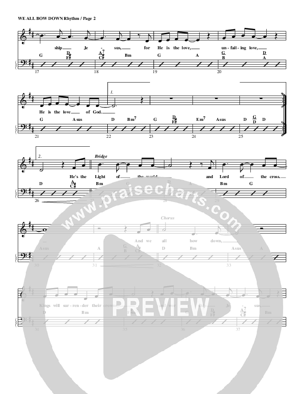 We All Bow Down Rhythm Chart (G3 Kids)