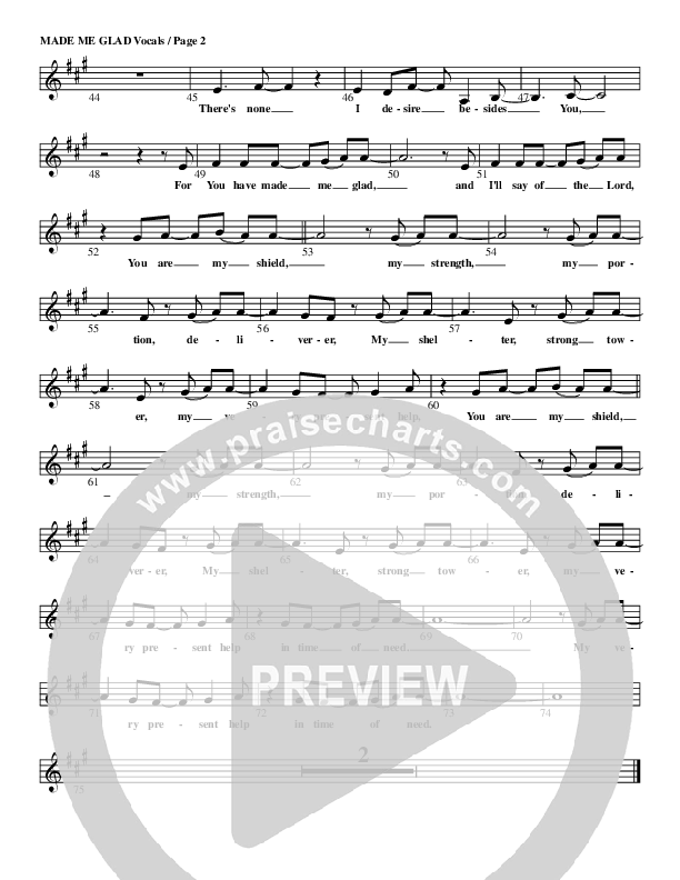 Made Me Glad Lead Sheet (G3 Kids)