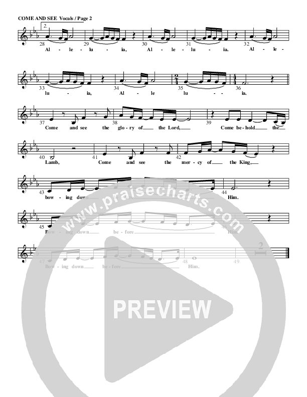 Come And See Lead Sheet (G3 Kids)