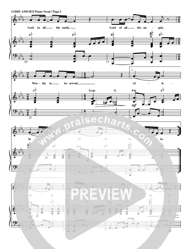 Come And See Lead & Piano (G3 Kids)