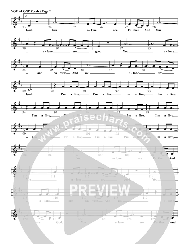 You Alone Lead Sheet (G3 Kids)