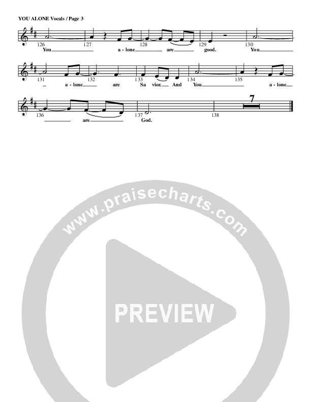 You Alone Lead Sheet (G3 Kids)