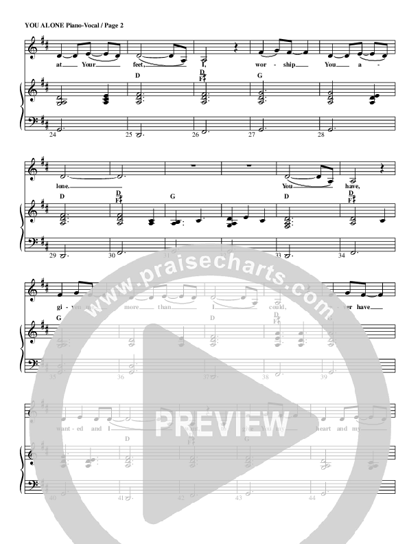 You Alone Piano/Vocal & Lead (G3 Kids)