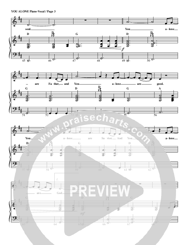 You Alone Piano/Vocal & Lead (G3 Kids)
