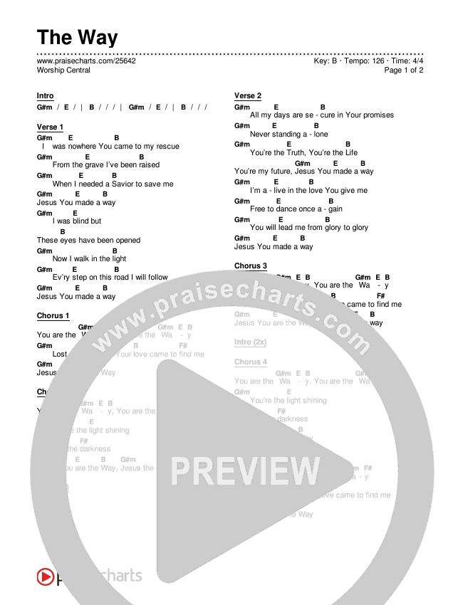 The Way Chords & Lyrics (Worship Central)