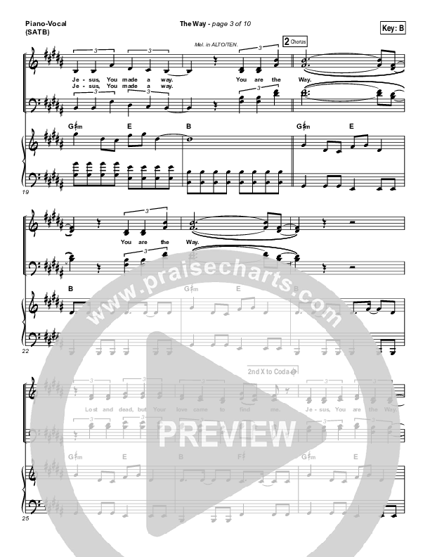 The Way Piano/Vocal (SATB) (Worship Central)