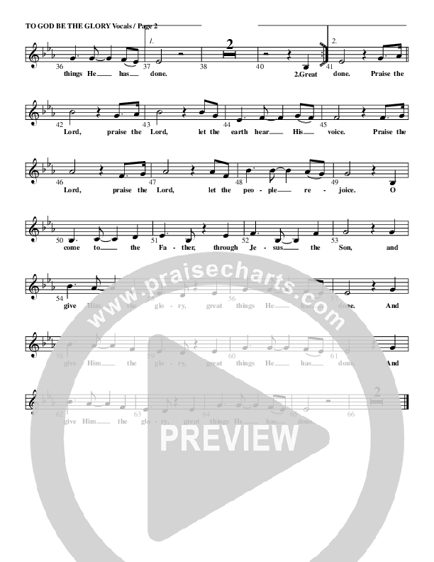 To God Be The Glory Lead Sheet (G3 Kids)