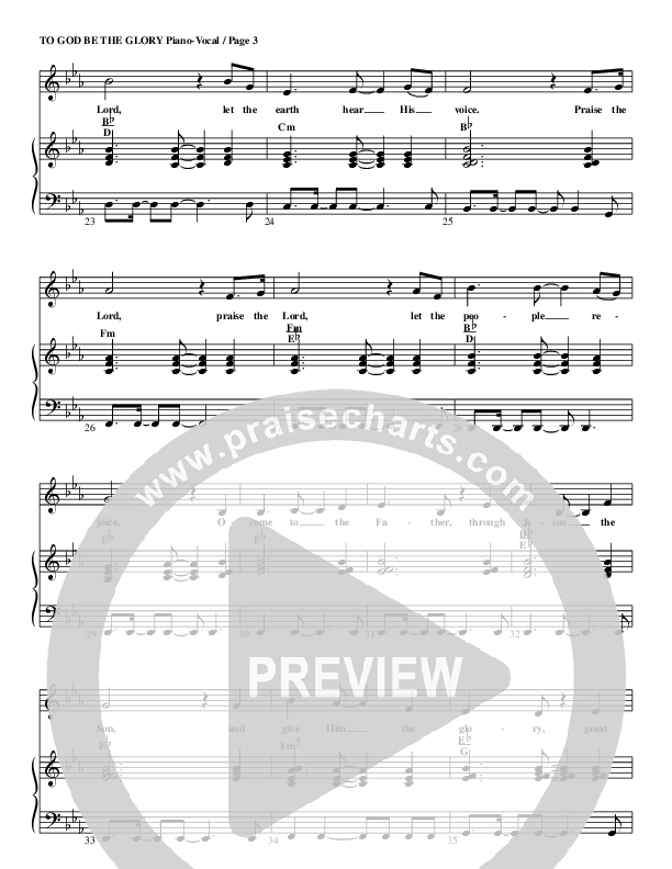 To God Be The Glory Piano/Vocal (G3 Kids)