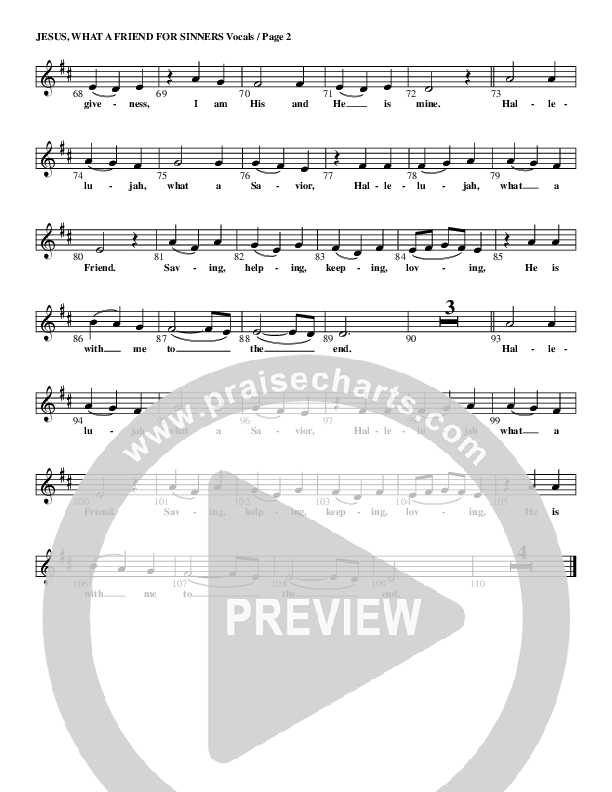Jesus What A Friend For Sinners Lead Sheet (G3 Kids)