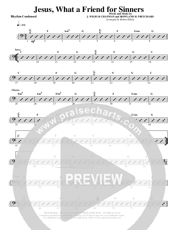 Jesus What A Friend For Sinners Rhythm Chart (G3 Kids)