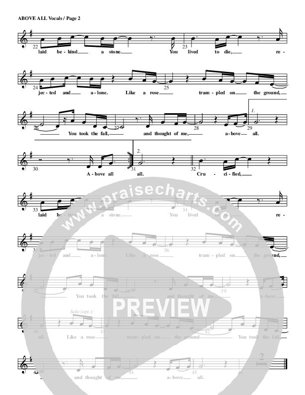 Above All Lead Sheet (G3 Kids)