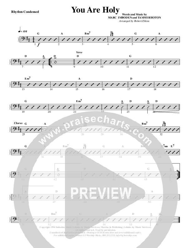 You Are Holy (Prince of Peace) Rhythm Chart (G3 Kids)