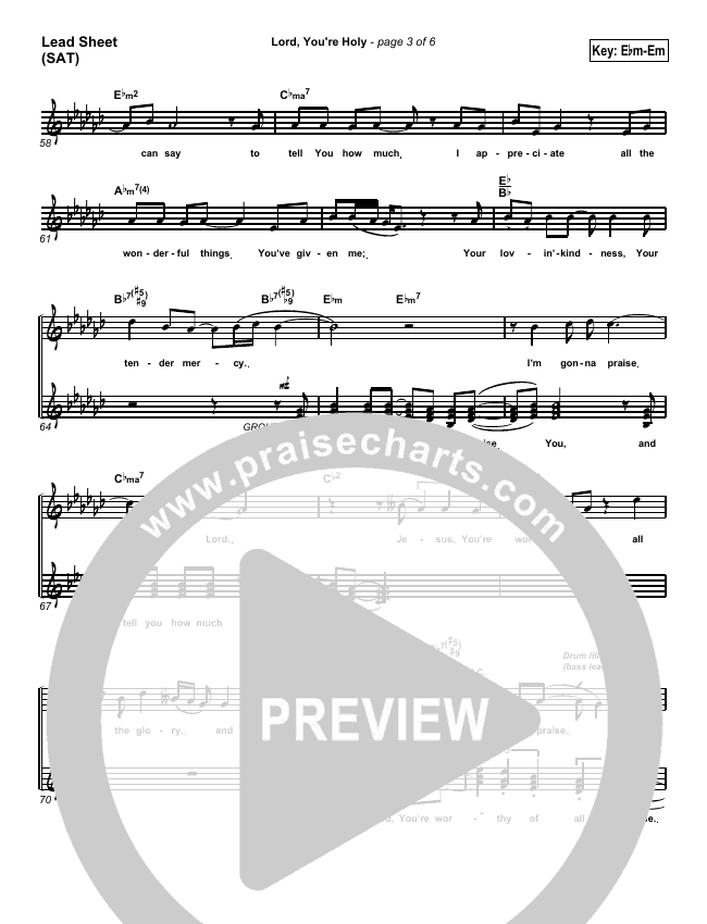 Lord You're Holy Sheet Music PDF (Travis Cottrell) - PraiseCharts