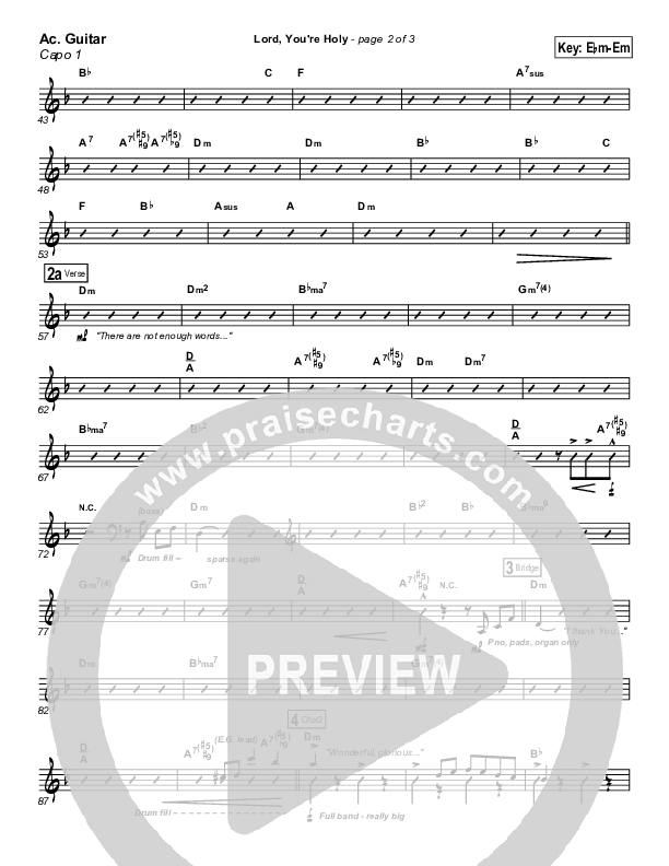 Lord You're Holy Acoustic Guitar (Travis Cottrell)