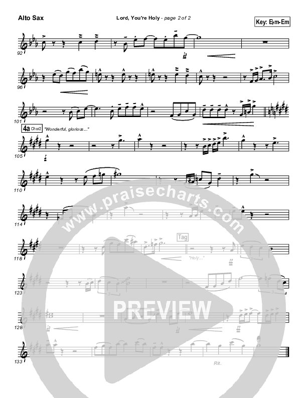 Lord You're Holy Alto Sax (Travis Cottrell)