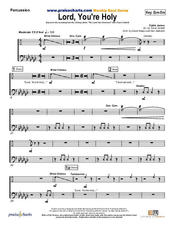 Lord You're Holy Percussion (Travis Cottrell)