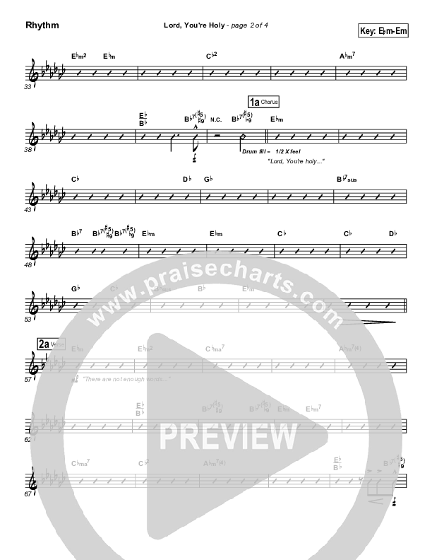 Lord You're Holy Rhythm Chart (Travis Cottrell)