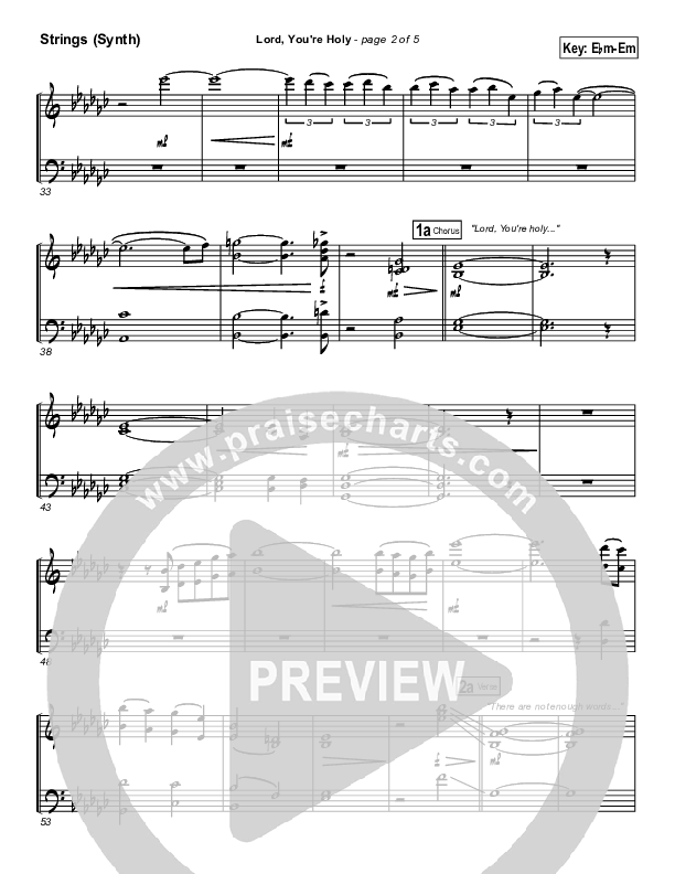 Lord You're Holy String Pack (Travis Cottrell)