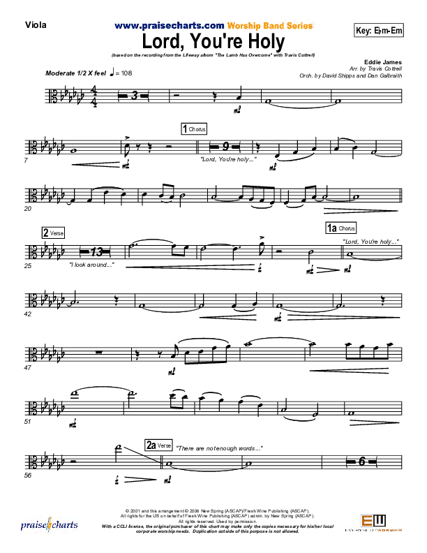 Lord You're Holy Viola (Travis Cottrell)