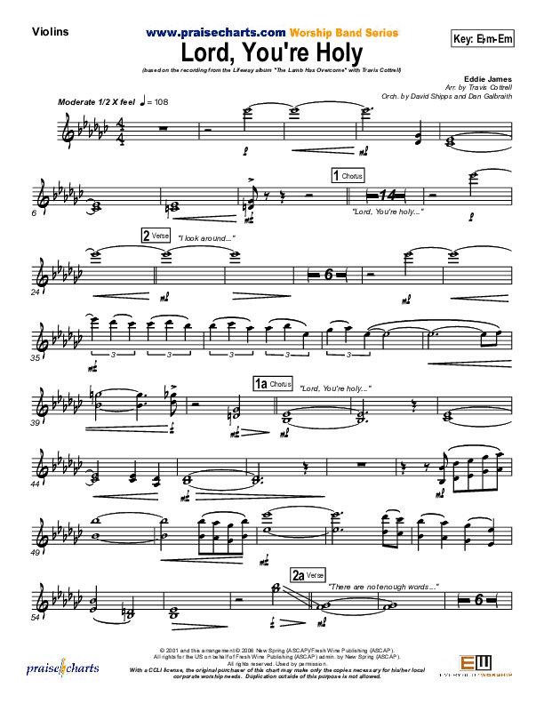 Lord You're Holy Violins (Travis Cottrell)