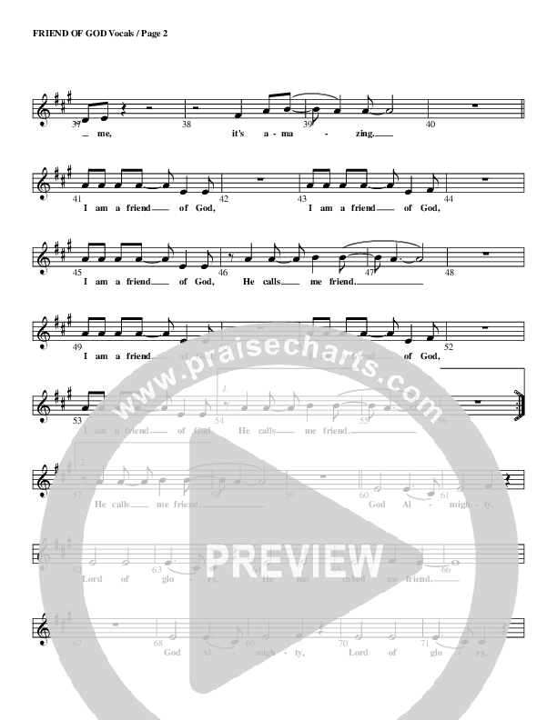 Friend Of God Lead Sheet (G3 Kids)