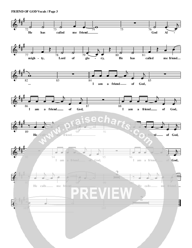 Friend Of God Lead Sheet (G3 Kids)