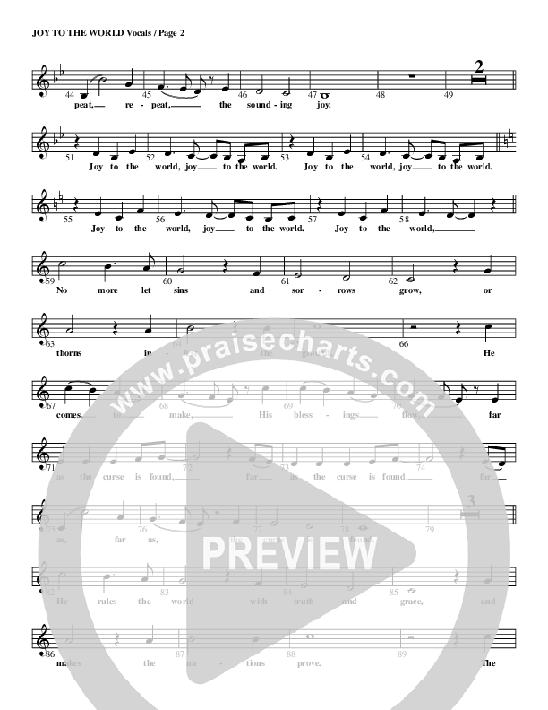 Joy To The World Lead Sheet (G3 Kids)