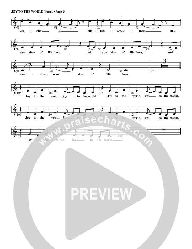 Joy To The World Lead Sheet (G3 Kids)
