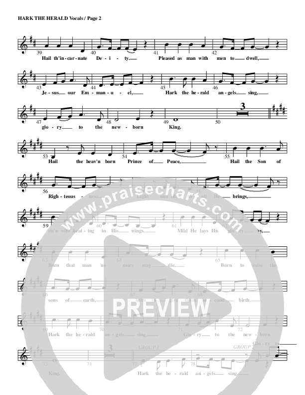 Hark The Herald Angels Sing Lead Sheet (G3 Kids)