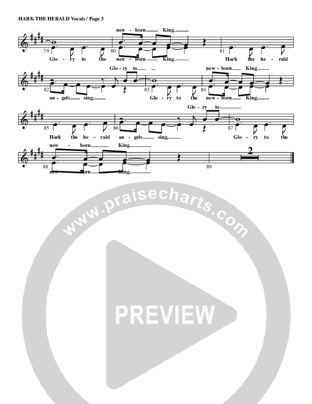 Hark The Herald Angels Sing Lead Sheet (G3 Kids)