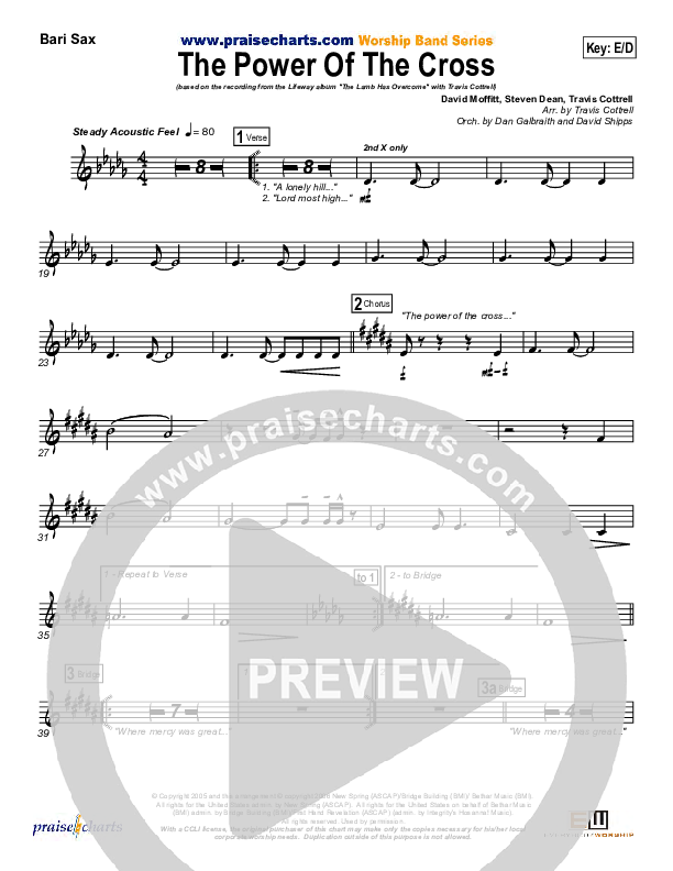 The Power Of The Cross Bari Sax (Travis Cottrell)