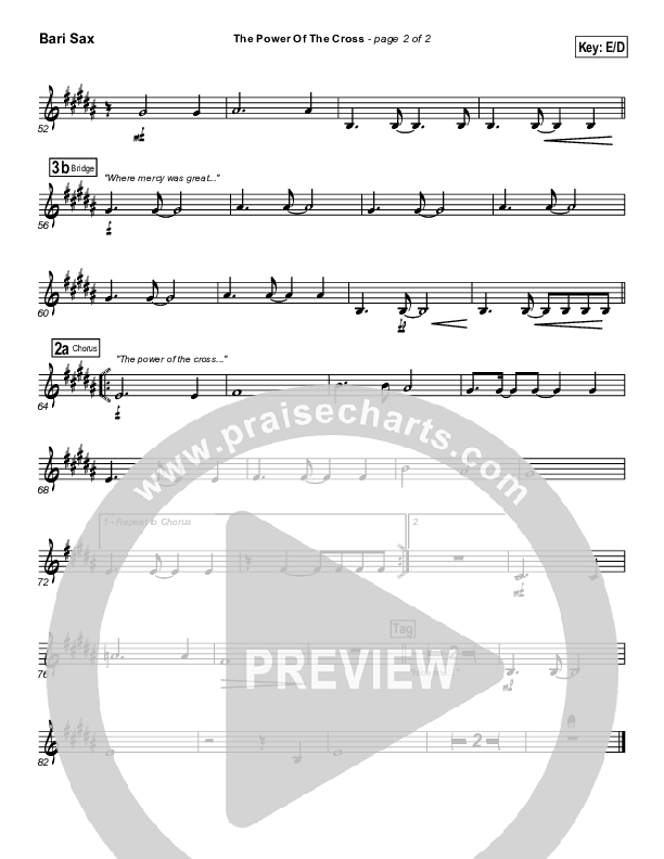 The Power Of The Cross Bari Sax (Travis Cottrell)