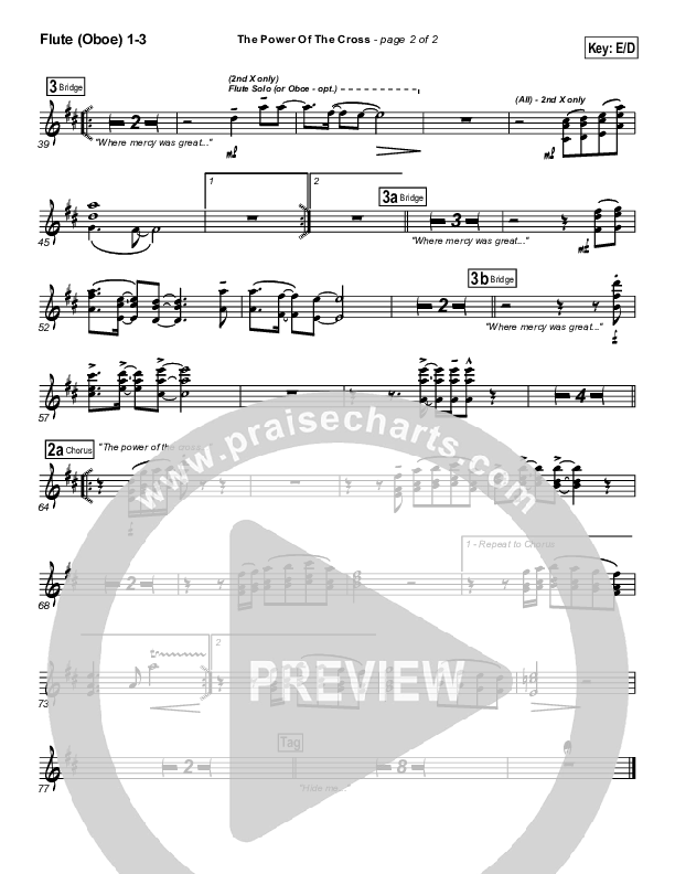 The Power Of The Cross Flute/Oboe 1/2/3 (Travis Cottrell)